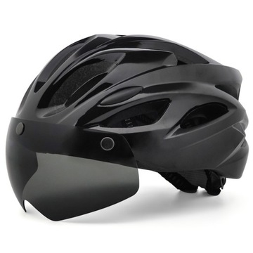 Kask rowerowy ochronny EPS z wizjerem, tylne światło LED EUTOUR