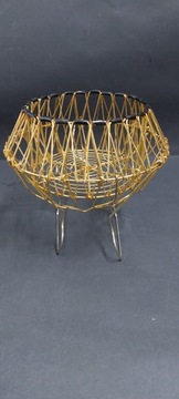 Stary metalowy koszyk lata 50 te design