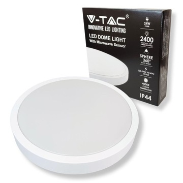 Plafon LED natynkowy sufitowy 24W 4000K +czujnik ruchu 2400LM IP44 biały