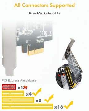 Карта контроллера USB 3.2 (Gen 2x2) Type-C PCIe