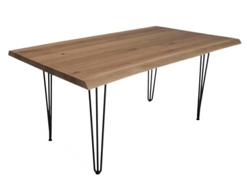 STÓŁ DĘBOWY LIVE EDGE nogi hairpin