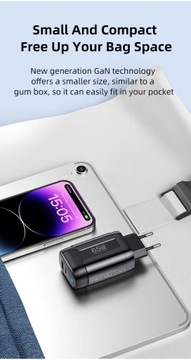 USLION 65W GaN USB C Зарядное устройство для ноутбука Ipad Мобильный телефон PD Быстрая зарядка USB-C