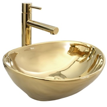 Umywalka Ceramiczna Nablatowa SOFIA Gold - REA