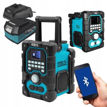 DEDRA RADIO BUDOWLANE DAB+/FM BLUETOOTH USB AKUMULATOR 18V DED7006BT + 5Ah