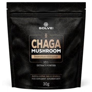 SolveLabs - CHAGA MUSHROOM - BŁYSKOPOREK PODKOROWY 10:1 Mushroom Powder 30g