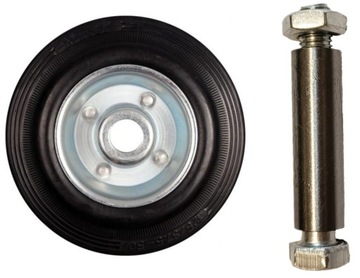 Koło 100 mm, koła pełne zapasowe, kółka metalowo gumowe do wózka + tulejka
