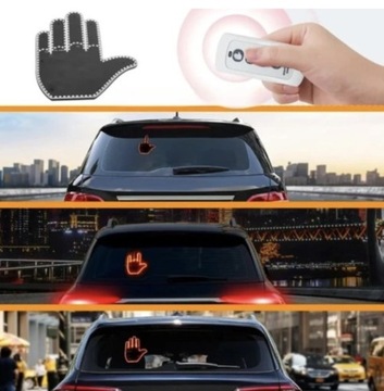 Светодиодная лампа жесты палец руки для автомобиля знак средний палец с пультом дистанционного управления