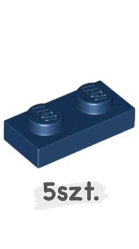 LEGO 5szt Klocek Płytka 1x2 Dark blue Ciemny niebieski 3023 Nowy