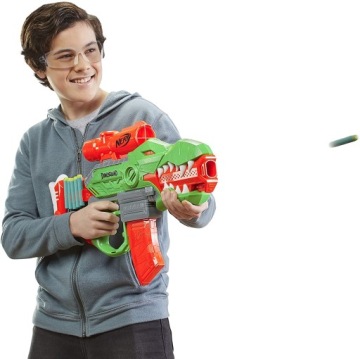 NERF DINO KARABIN REX AUTOMAT + MEGA DODATKI