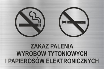 Naklejka ZAKAZ PALENIA PAPIEROSÓW e-papierosów bhp