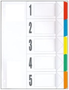 PRZEKŁADKI DO SEGREGATORA A4 TEKTUROWE , 1-5