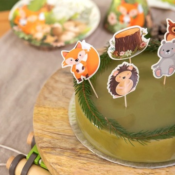 Toppery Pikery na Tort Leśne Zwierzątka Leśni Przyjaciele 9 szt. Urodziny