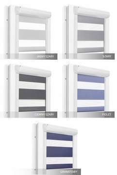 ROLETA W KASECIE DZIEŃ I NOC Z PROWADNICAMI NA WYMIAR