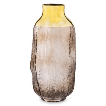 WAZON SZKLANY NOWOCZESNY ART ZŁOTY 31,5 CM GLAMOUR