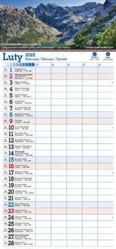 Kalendarz 2025 PLANER do notatek dla 5 osób GÓRY TATRY