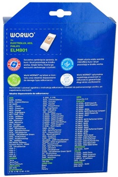 СУМКИ ДЛЯ ELECTROLUX PHILIPS WORWO ELMB01K 12 ШТ.