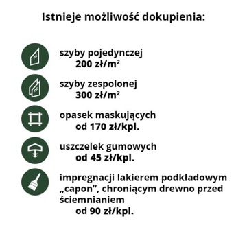 DREWNIANE OKNO DWUSKRZYDŁOWE DZIELONE 130x100