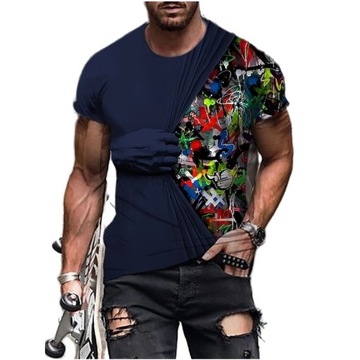 T-SHIRT MĘSKI KOSZULKA 3D NADRUK RĘKA GRAFFITI, L