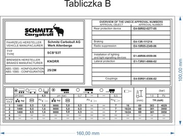 Табличка, копия таблички SCHMITZ Cargobull, серебро.