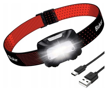 MOCNA LATARKA CZOŁOWA AKUMULATOROWA LED USB
