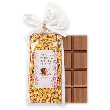 Podziękowania dla GOŚCI KOMUNIA chrzest czekoladka