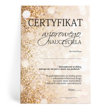DYPLOM dla NAUCZYCIELA personalizacja 45 wzory