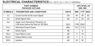 [5шт] ВЧ усилитель uPC1678G (1678) fT=2ГГц 23дБ