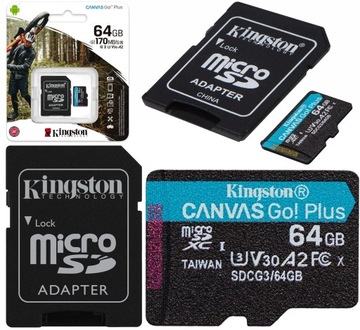 АДАПТЕР Kingston Canvas 64 ГБ microSDXC A2 U3 V30