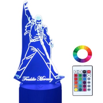 Lampka Nocna Freddie Mercury Music Led IMIĘ Grawer