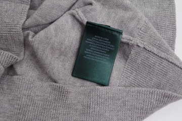 RALPH LAUREN KLASYCZNY SZARY SWETER KARDIGAN BAWEŁNA XS