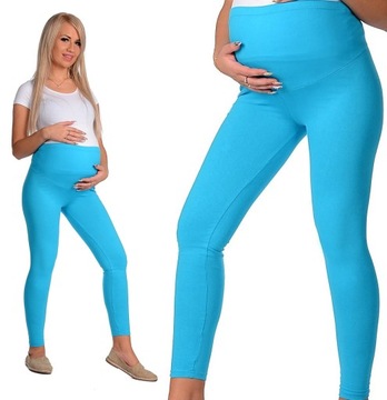 LEGGINSY CIĄŻOWE getry z panelem bawełna L/40