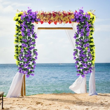 Искусственные цветы Цветочная гирлянда Фиолетовый свес Искусственный плющ Surfinia