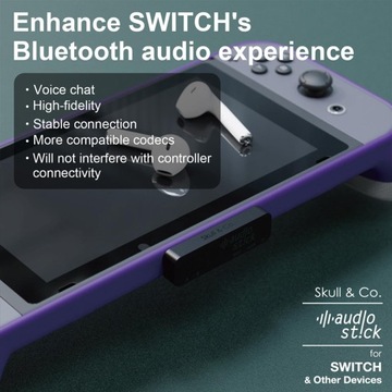 Адаптер Skull & Co AudioStick Bluetooth 5.0 PS5 PS4 Консоль Nintendo Switch