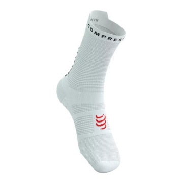 Носки Compressport Pro Racing v4.0 Run High, белые/черные, размеры 39–41