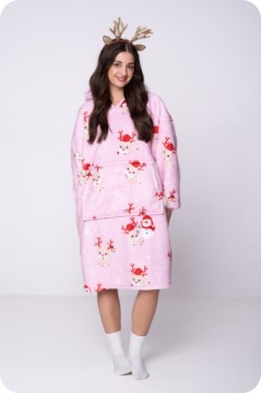 Oversize одеяло толстый одеяло 2 в 1 XXL оленей узор меховой халат