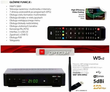 OPTICUM HbbTV T-BOX DVB-T2 H.265 HEVC