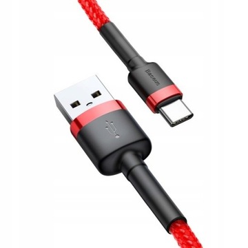 Кабель USB-C QC3.0 3A прочного нейлонового кабеля Baseus Cafule/шнур USB-C QC3.0 3A