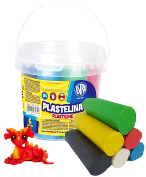 PLASTELINA ASTRA W WIADERKU 6 kol dla MALUCHA 3+