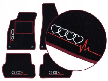 Autokoberce Audi A3 8V (2012-2020) 4 Výšivky, Bordó