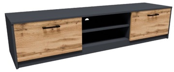 Szafka stolik RTV 2DC 160cm GRAFIT-WOTAN komoda antracyt ROB