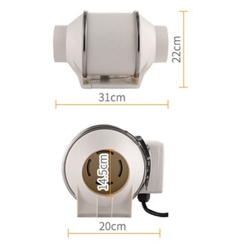 Wentylator wyciągowy kanałowy 150 mm do łazienki kuchni Mocny 45W 310 m3h