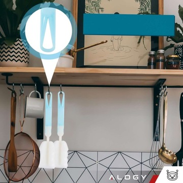 SZCZOTKA DO MYCIA CZYSZCZENIA BUTELEK SŁOIKÓW KIELISZKÓW GĄBKA MYJKA 21CM