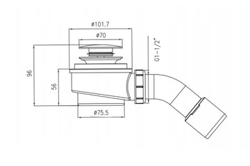 Сифон для душевого поддона Click-clack с сетчатым фильтром - ПОЛЬША