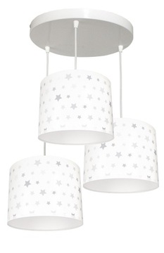 Lampa wisząca 3 pł GWIAZDKI białe - można LED