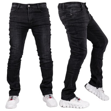 Spodnie męskie jeansowe czarne JAXON r.33