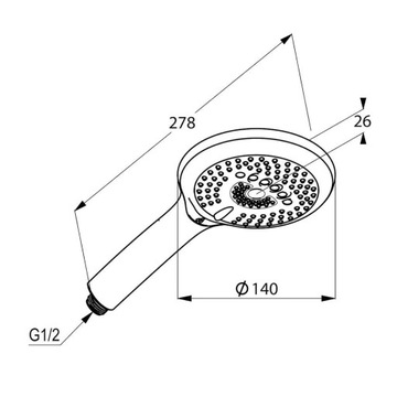 SŁUCHAWKA PRYSZNICOWA pod prysznic Kludi Freshline 3S CHROM