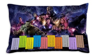 Подушка с фотографией МСТИТЕЛИ Таблица умножения в подарок