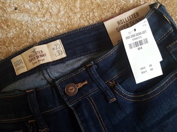 rurki skinny HOLLISTER abercrombie W24 XXS granat