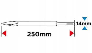 ГРАФИТОВОЕ НАКОНЕЧНИК SDS+ С РИФТАМИ 14X250MM