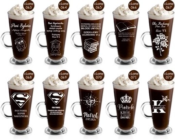 Кружка для кофе латте стеклянная с гравировкой ПОДАРОК